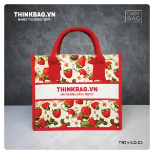 Túi vải đay linen Thinkbag LADY BAG dâu tây