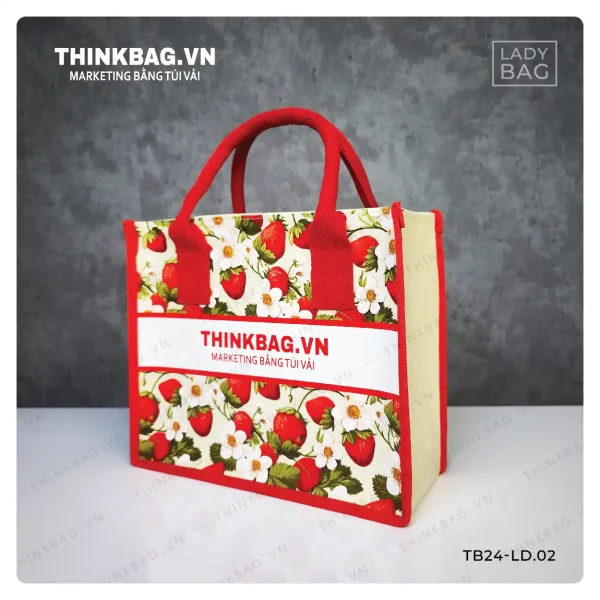 Túi vải đay linen Thinkbag LADY BAG dâu tây