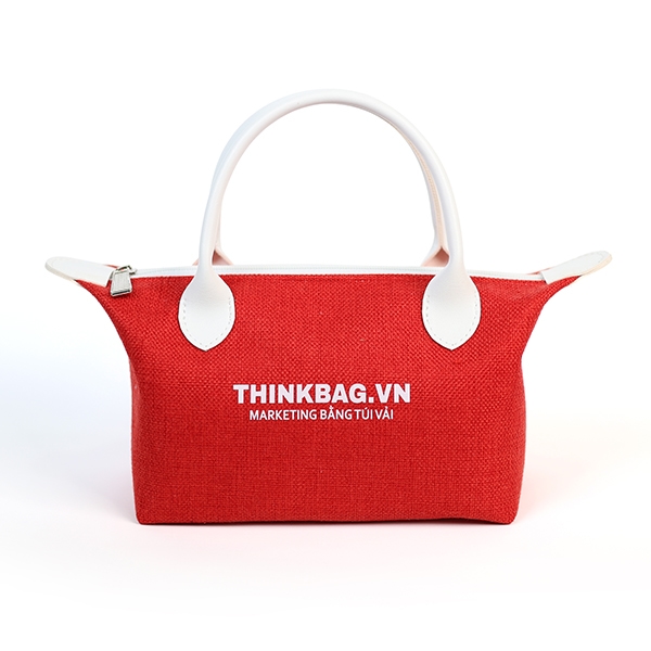Túi vải đay Luxury Bag - vải đay đỏ trắng | Thinkbag