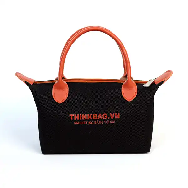 Túi vải đay Luxury Bag - vải đay đen cam | Thinkbag