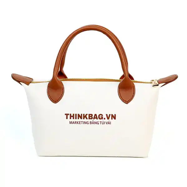 Túi vải đay Luxury Bag - Cao cấp trắng nâu | Thinkbag