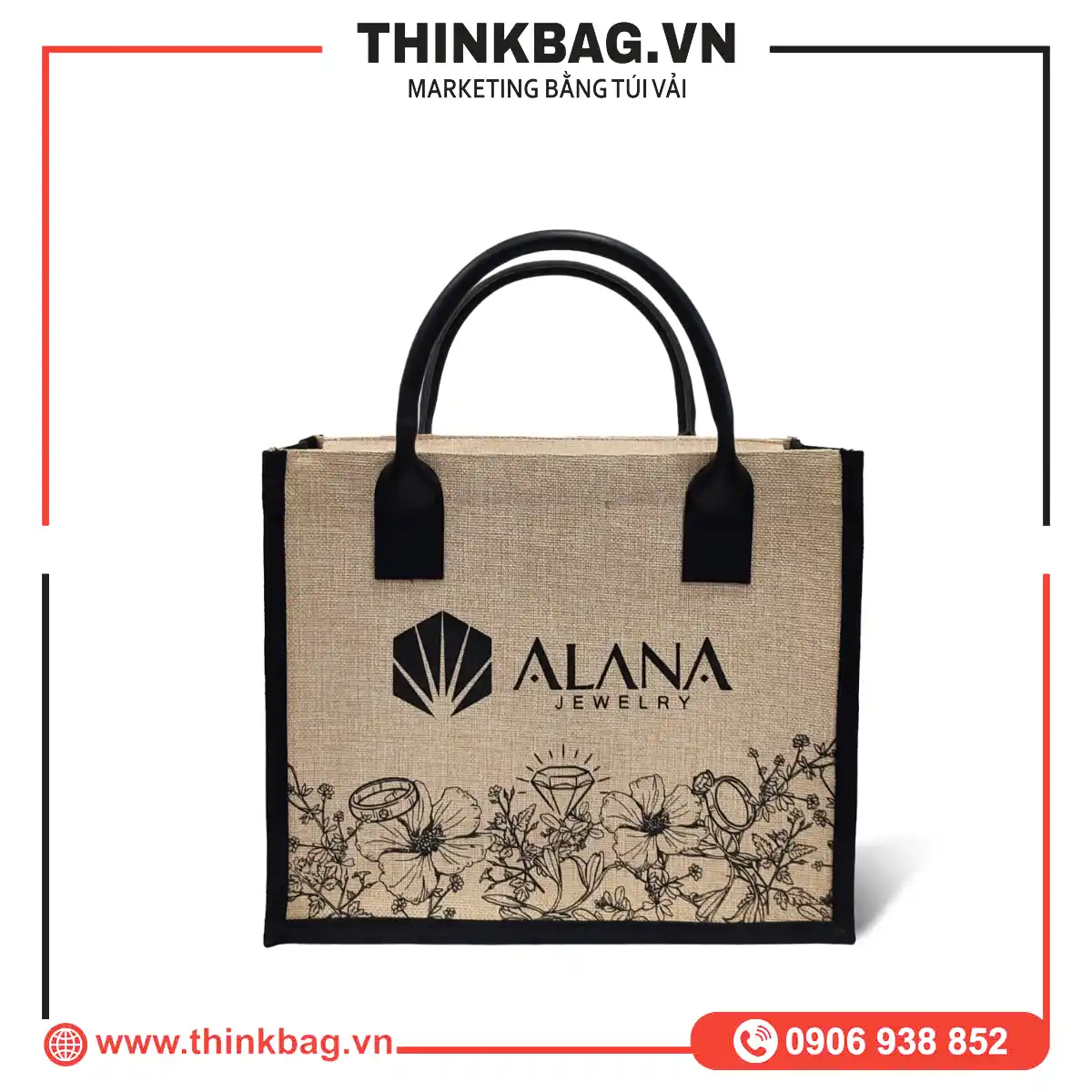 Túi vải đay Alana Jewelry