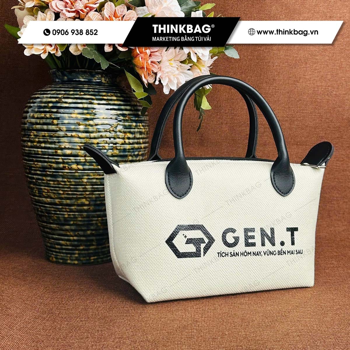 Túi vải đay in logo Gent - qua tặng số 1