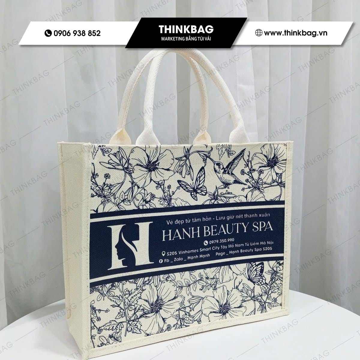 Túi vải đay in logo Hạnh Beauty Spa - 1 trong 10 mẫu túi quà tặng siêu hot - Ảnh 2