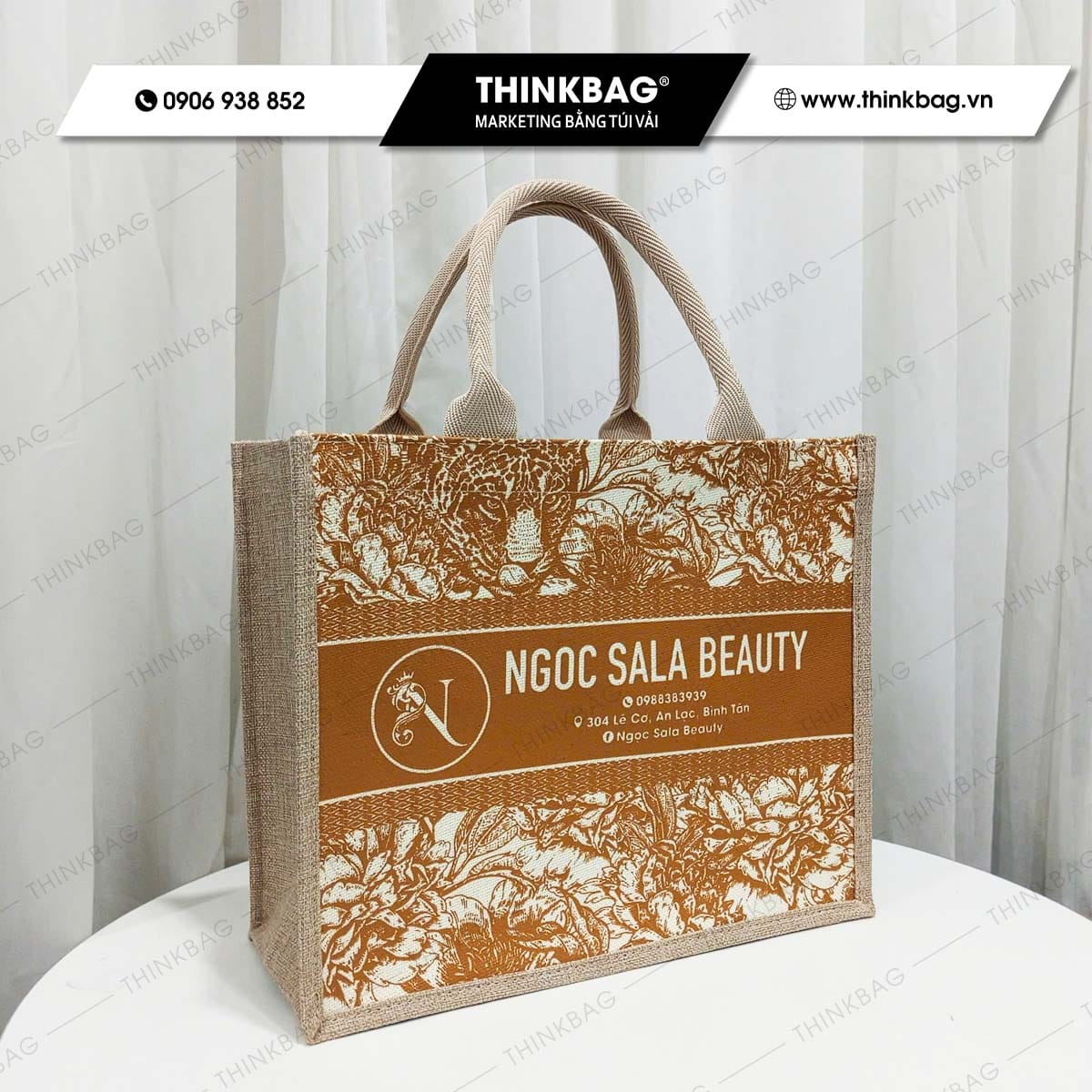 Túi vải đay in logo Ngọc Sala beauty - quà tặng hot 2026