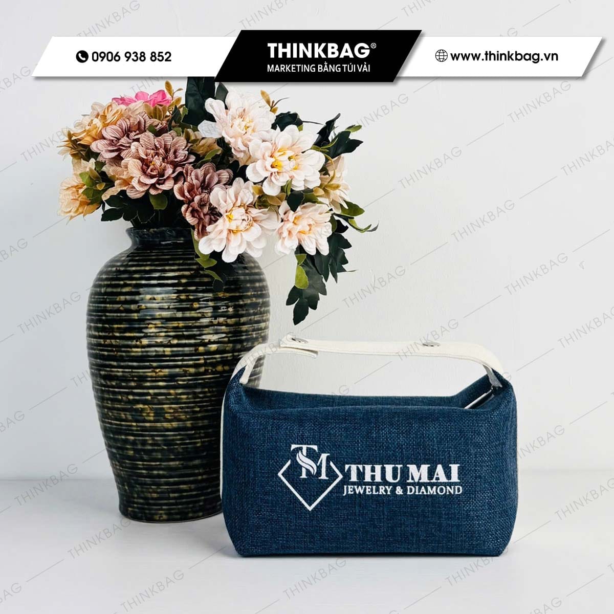 Túi vải đay in logo Vàng bạc Thu Mai - quà tặng số 1