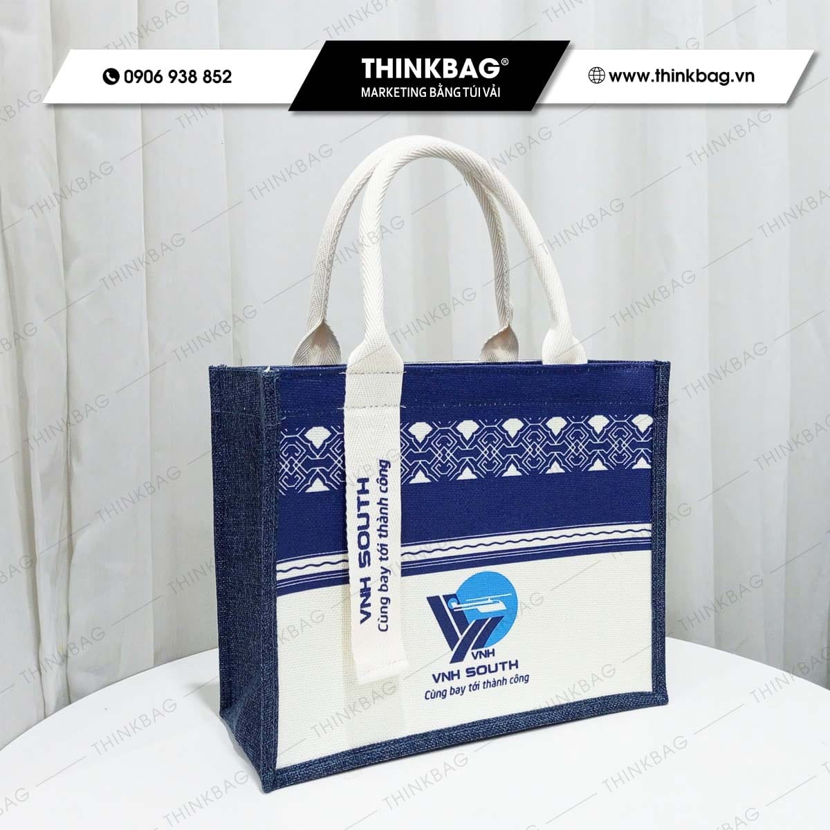 Túi vải đay in logo Vinh South - quà tặng số 1