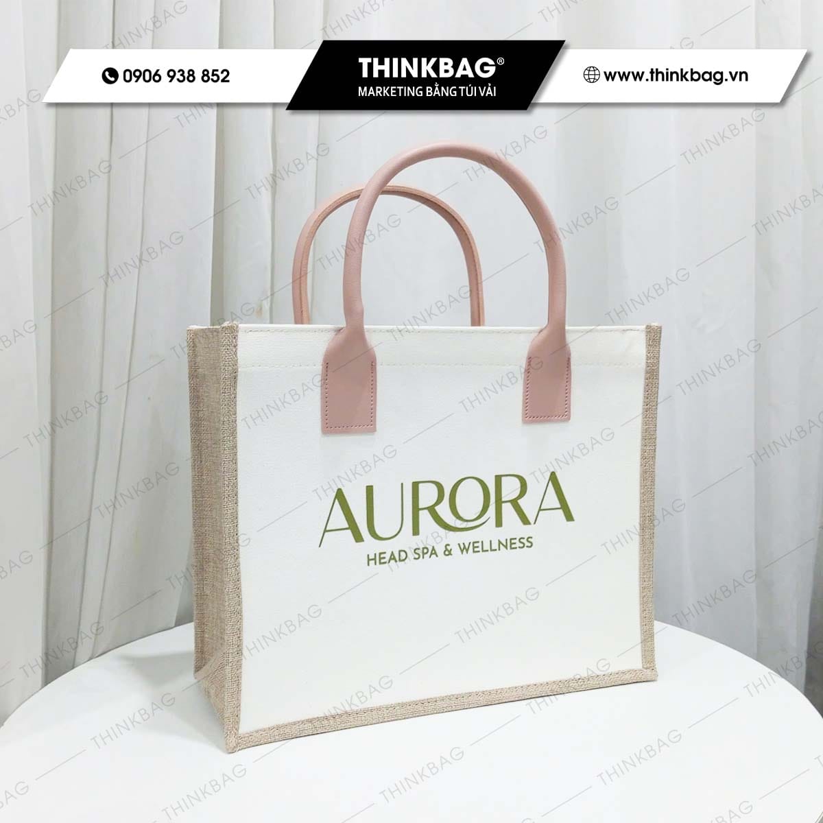 Túi vải đay in logo Aurora - Mẫu quà tặng hot 2026